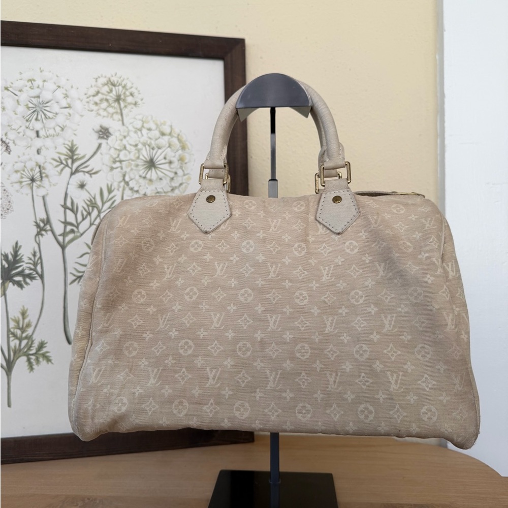 🤍 Louis Vuitton Monogram Mini Lin Speedy 30 in Dune - Picture 2 of 15